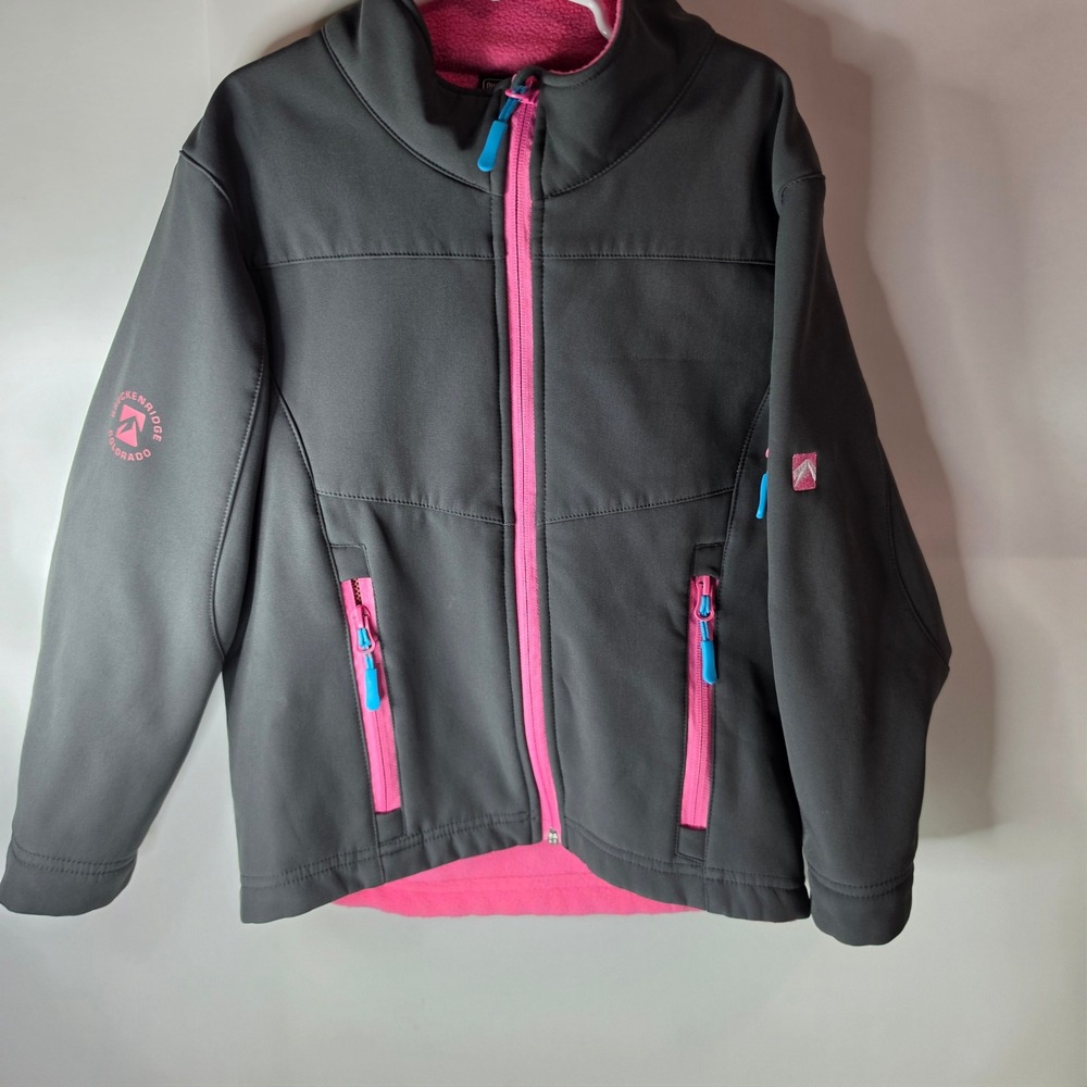 Outfitter Trading Co Softshell Jacket Womens Small Breckenridge CO Grey Pink